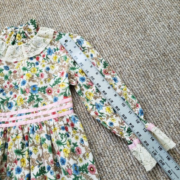 Vintage 70s Girl's Prairie Pioneer Maxi Dress - Picture 7 of 13